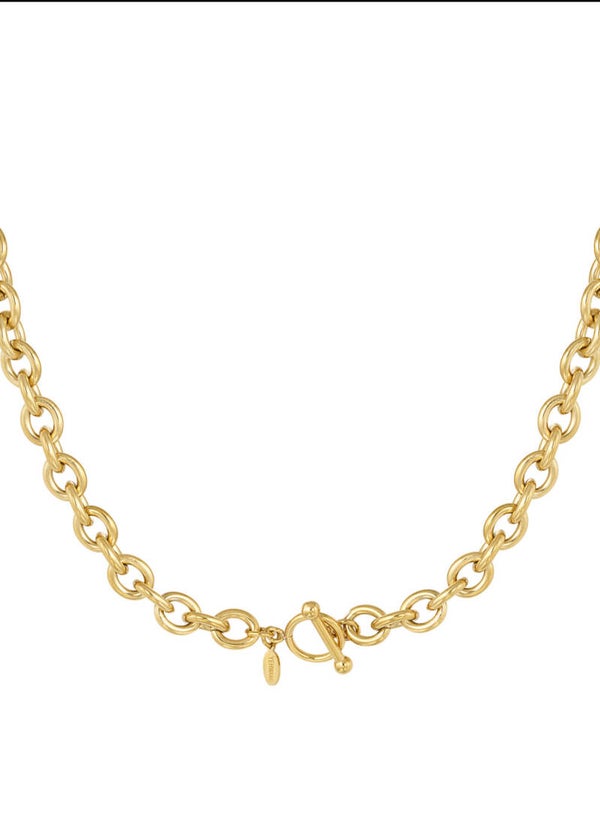 Schakelketting ronde bedels goud