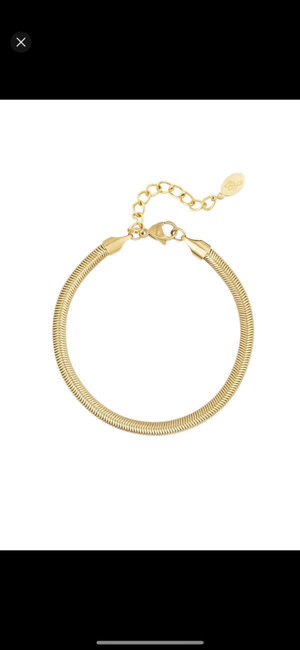 Armband platte visgraat smal