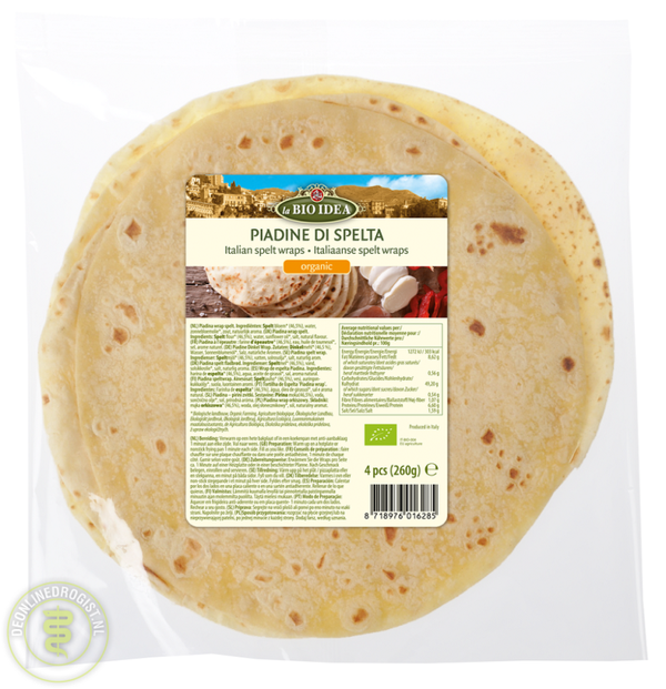 Spelt organic wraps