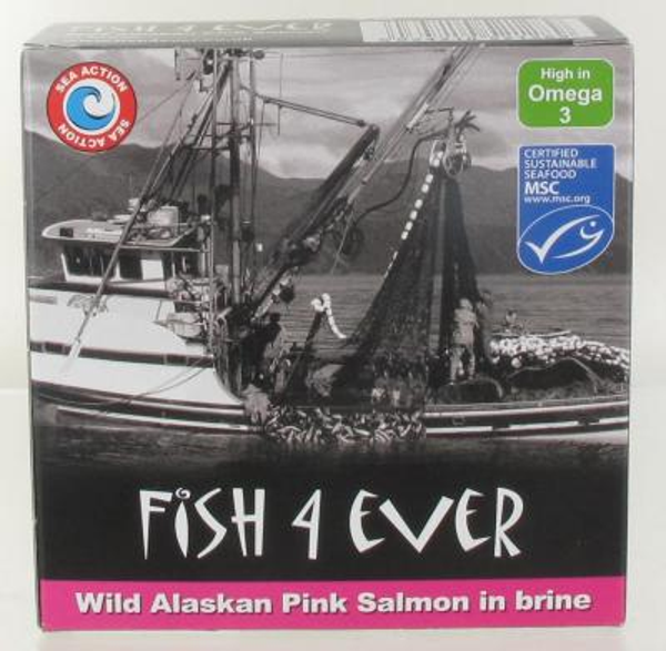 Fish 4 ever wilde rose zalm in water 160gr