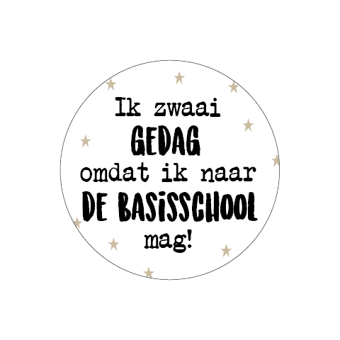 Sticker: Ik zwaai gedag