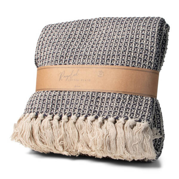 SENZA Recycled Cotton Plaid Wafel Blauw