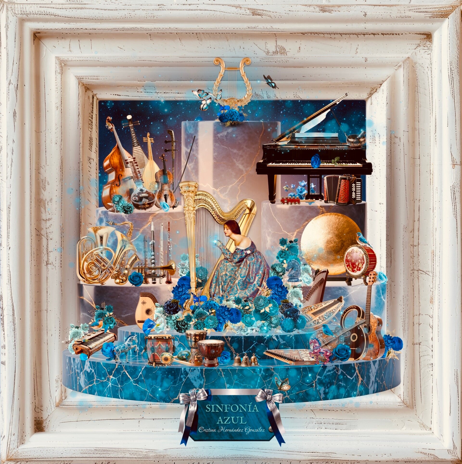 Sinfonía Azul, collage de Cristina Hernández González La Maga Hego