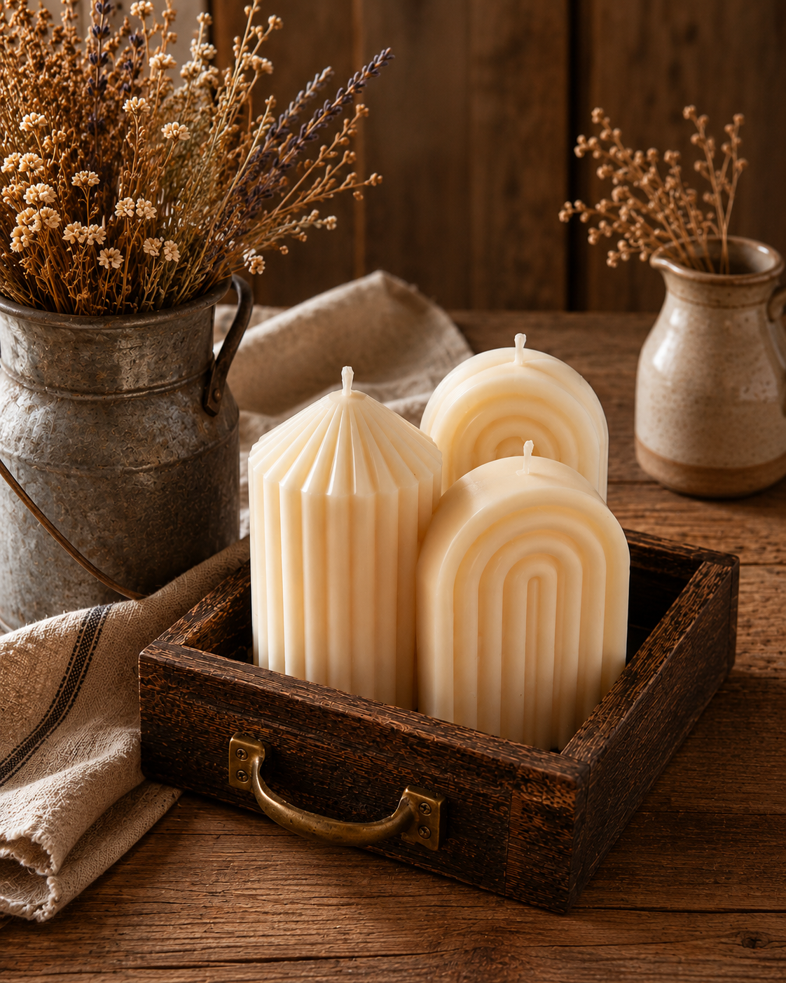Country Draw Candle Holder