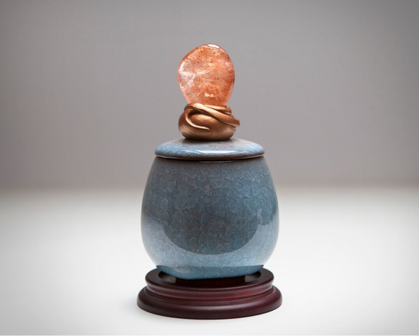 Uniek bewaarpotje "roze kwarts"