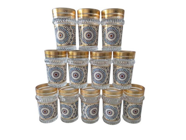 Set van 12 Marokkaanse theeglazen