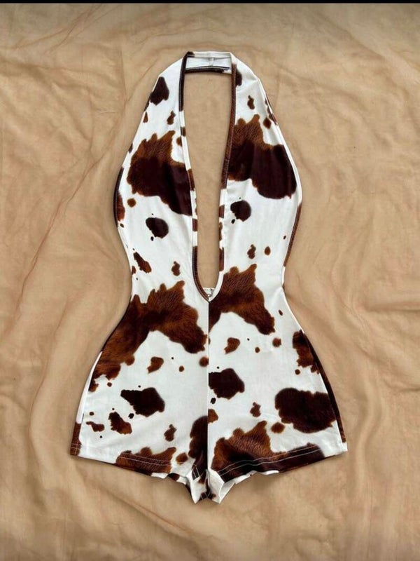 Cow print one piece