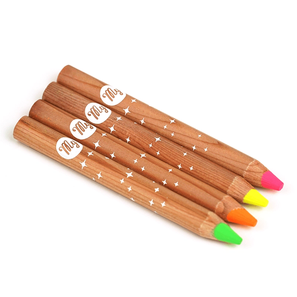 Zero Plastic fluorescerende markeerpotloden - set van 4