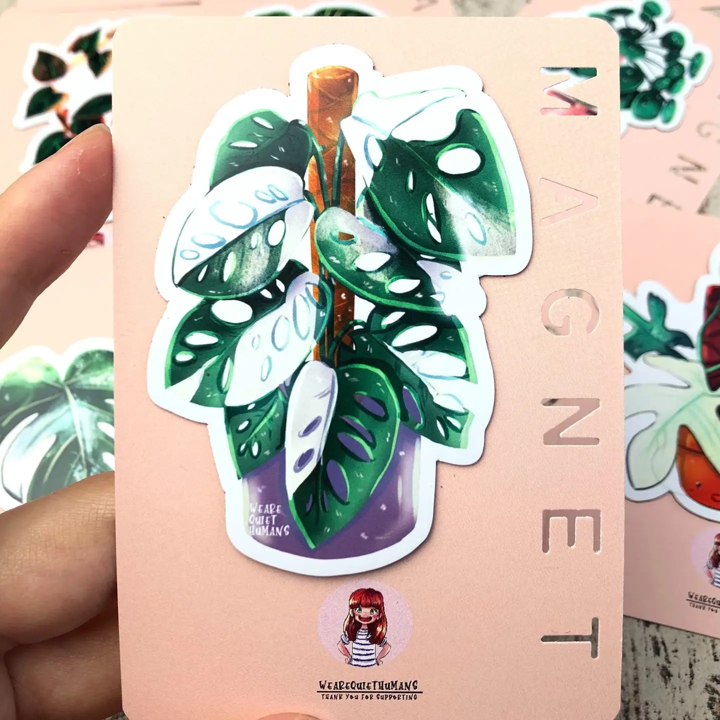 plantythings | Magneet | Monstera Adansonii Variegata, Plantlover, Tropisch