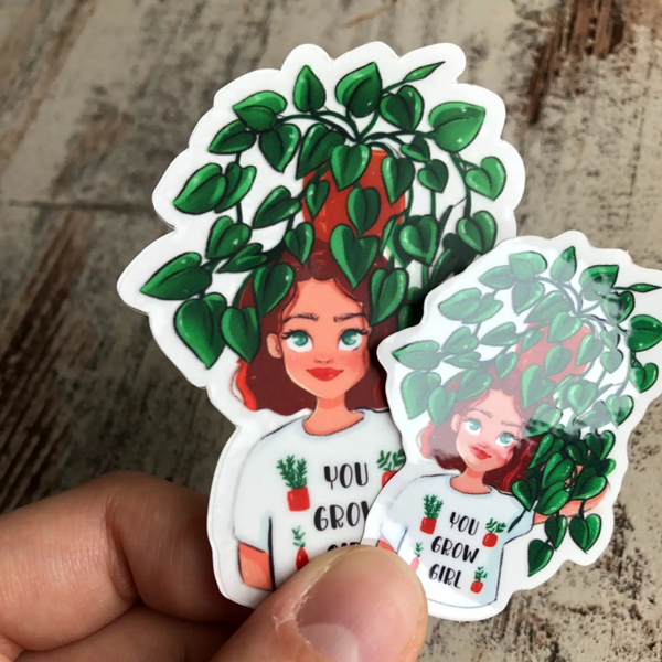 plantythings | Sticker | You Grow Girl Clear | klein, glanzend