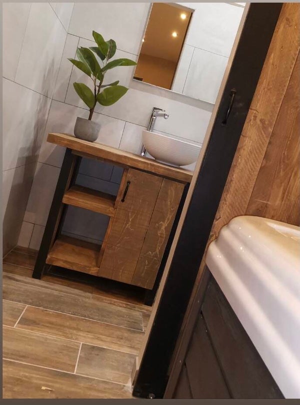 Meuble type établi 2 tons