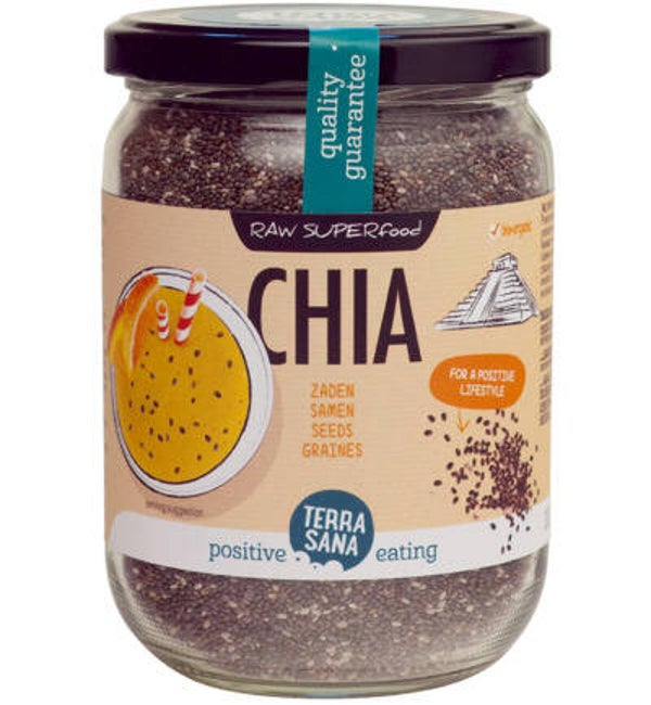 TerraSana Raw chia zaad in glas bio (330g)