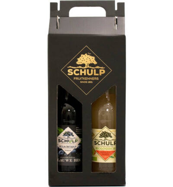 Schulp Giftset Appel & Perensap Bio + Krachtsap Blauwe Bessen Puur Bio (2x750ml)