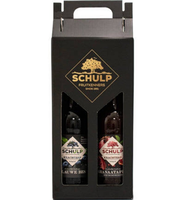 Schulp Giftset Krachtsap Granaatappel & Blauwe Bessen Puur Bio (2x750ml)