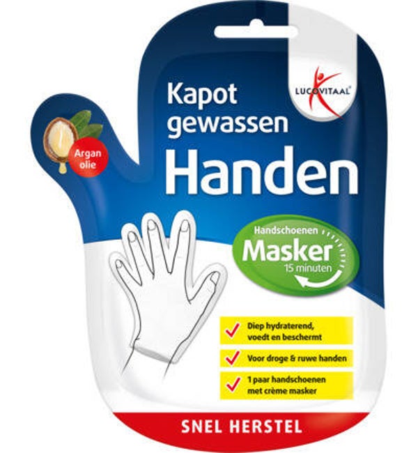 Lucovitaal Kapot gewassen handenmasker (1paar)