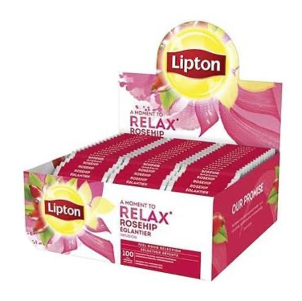 Display Thee lipton rozenbottel relax 100 bultjes  RELAX 100 zakjes