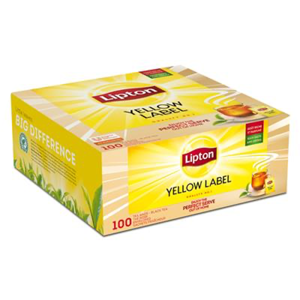 Display 100 Thee lipton yellow label black 100 zakjes