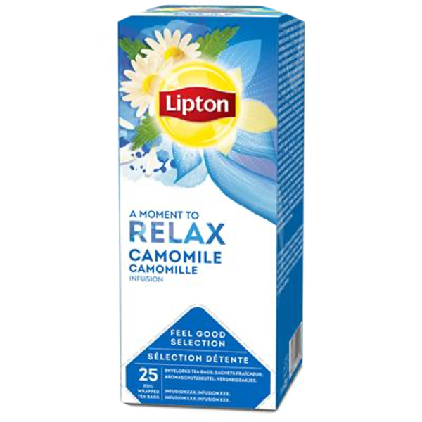 Thee LIPTON KAMILLE RELAX 25 BUILTJES X6 Art nr. 26849