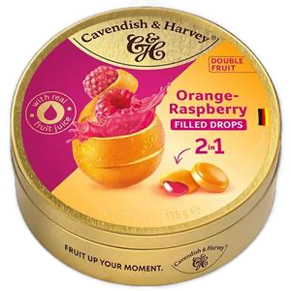 CAVENDISH & HARVEY ORANGE-RASP. FILLED DROPS 9X175 Art nr. 56645