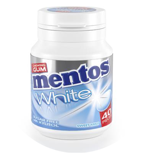 MENTOS GUM BOTTLE WHITE SWEET MINT X6 Art nr. 26230