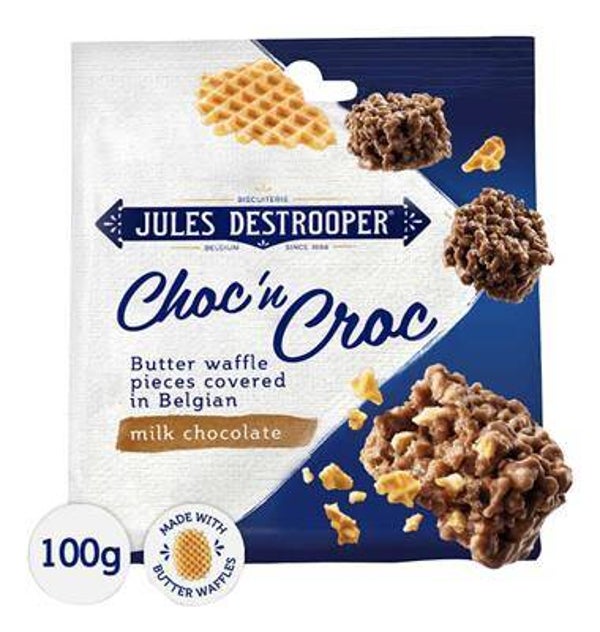 J.DESTROOPER CHOC 'N CROC PARIJSE WAFELS 8X100G