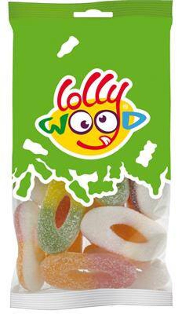 LOLLYWOOD ZURE FRUITRINGEN 15X110G Art nr. 55459