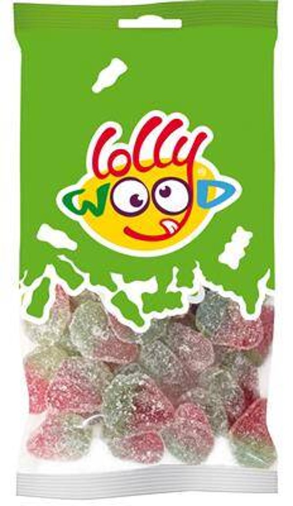 LOLLYWOOD ZURE MINI AARDBEIEN 15X110G Art nr. 56245