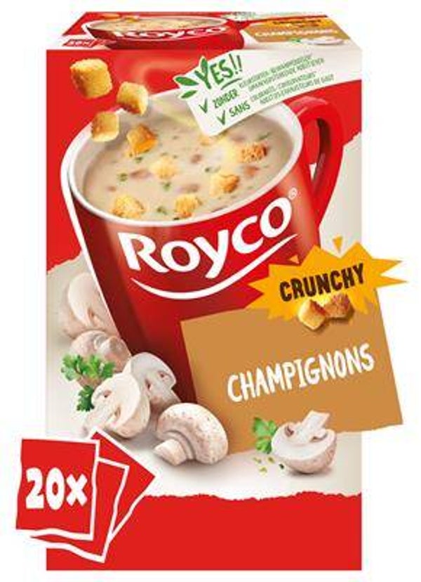 ROYCO CRUNCHY CHAMPIGNONS 20 ZAKJES Art nr. 33489