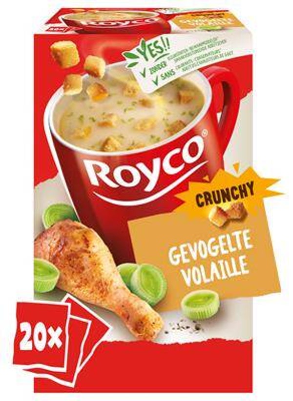 ROYCO CRUNCHY GEVOGELTE 20 ZAKJES Art nr. 33491