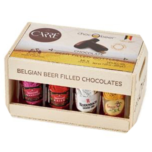 CARRÉ CHOCOBEER HOUTEN BIERKISTJE 12X200G 16 STUKS Art nr. 38500