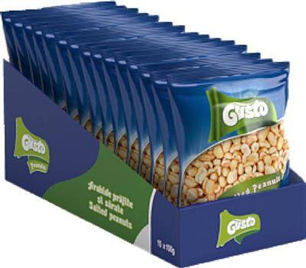 Display GUSTO ROASTED AND SALTY PEANUTS Desplay 15X100G Art nr. 56966