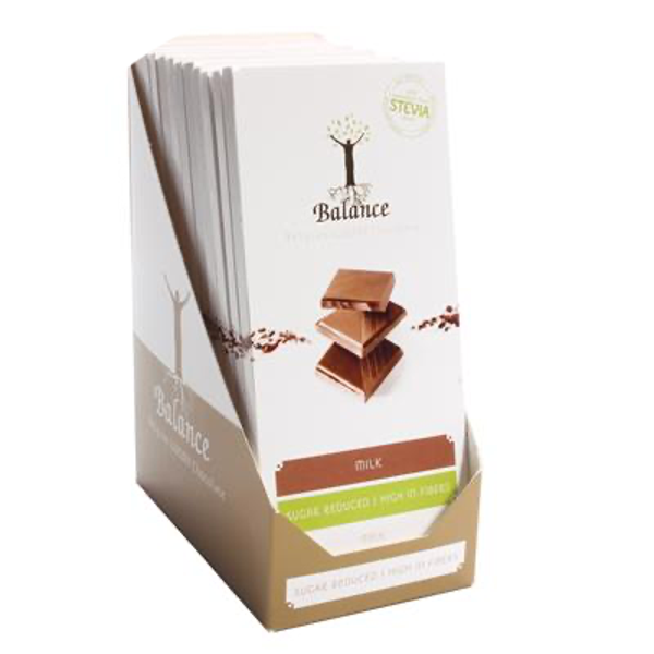 Display 12 BALANCE STEVIA LUXE TABL.MELK 85G verp 24