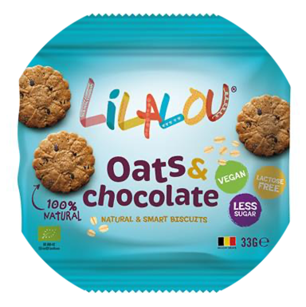 LILALOU BISCUITS HAVER & CHOCOLADE BIO 40X33G Art nr. 54820
