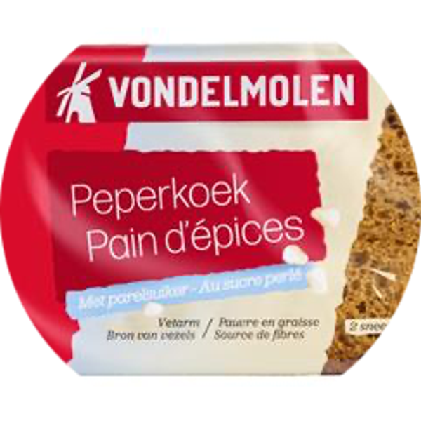 VONDELMOLEN PEPERKOEK PARELSUIKER 108X40G 2SN. Art nr. 7364