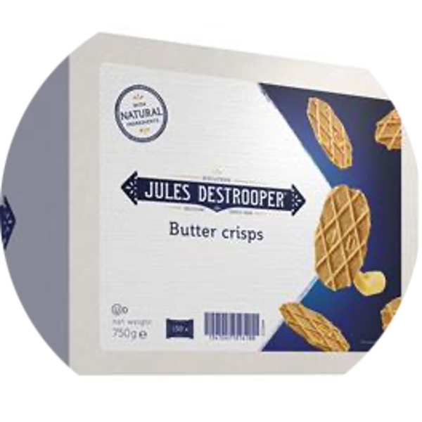 J.DESTROOPER MINI NATUURBOTERWAFELS 5G 1 STUK X150