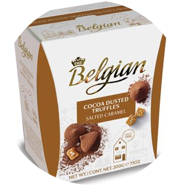 THE BELGIAN CACAOTRUFFELS ZOUT CARAMEL 15X200G Art nr. 42665