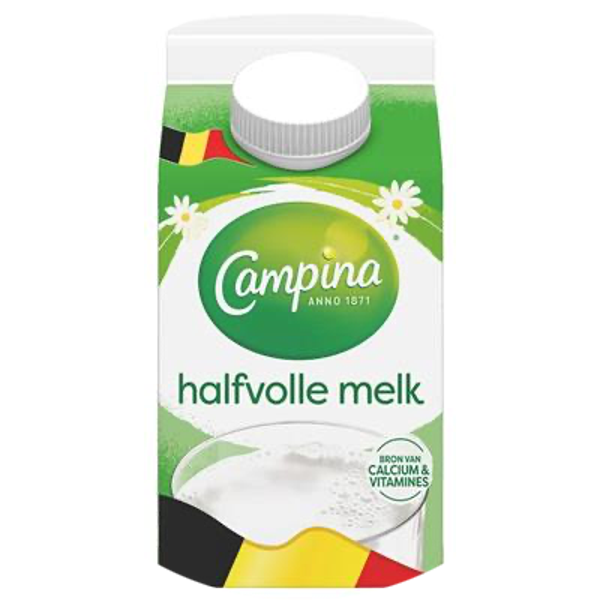 CAMPINA HALFVOLLE MELK GABLE TOP 50CL 2X6-PACK Art nr. 56798