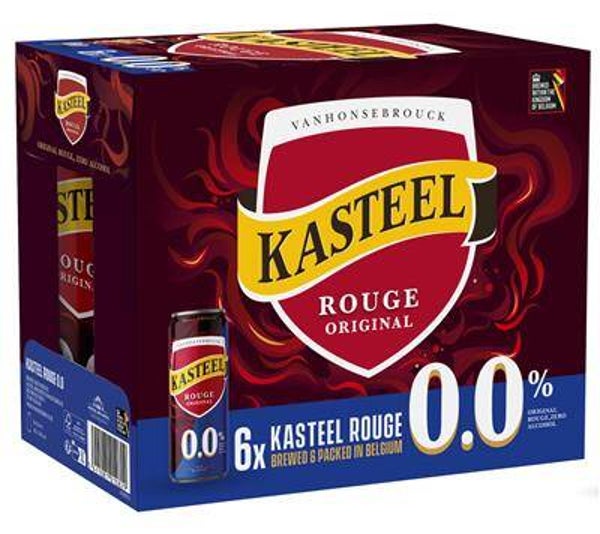 KASTEELBIER ROUGE 0° CANS 4X33CL 6-PACK Art nr. 55187
