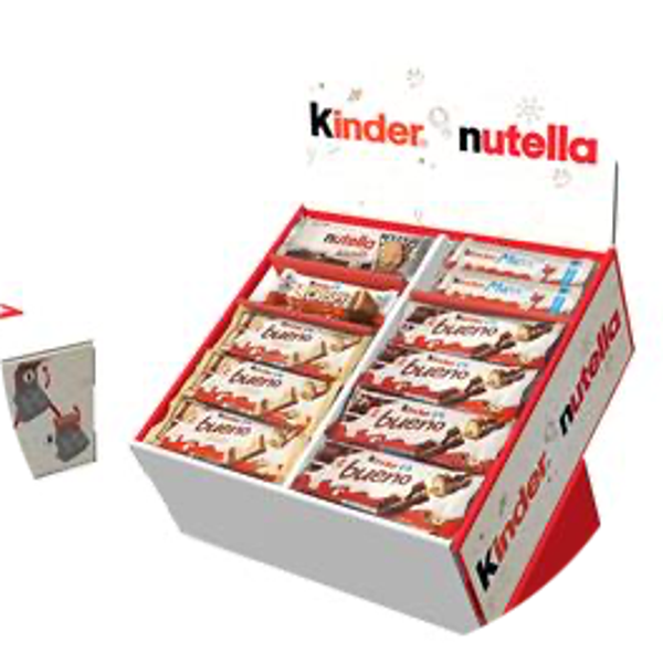 Display FERRERO DISPLAY SNACK KINDER & NUTELLA P93 stuks Art nr. 56894