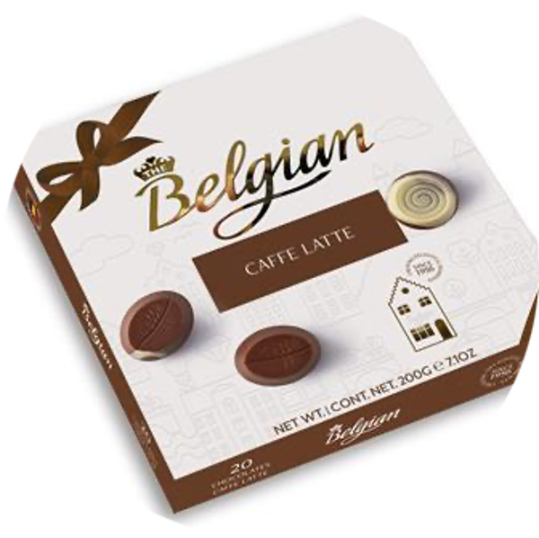 THE BELGIAN PRALINES CAFFE LATTE GIFTBOX 12X200G Art nr. 35697