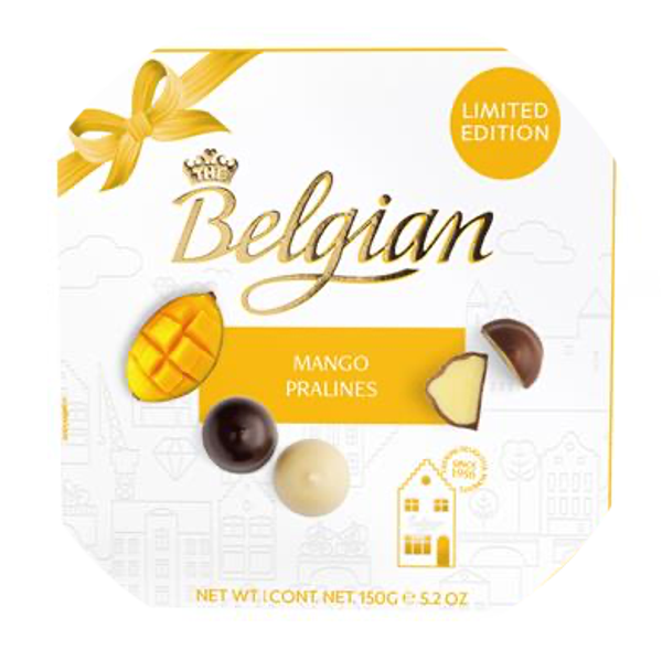 THE BELGIAN PRALINES MANGO GIFTBOX 12X150G Art nr. 56422
