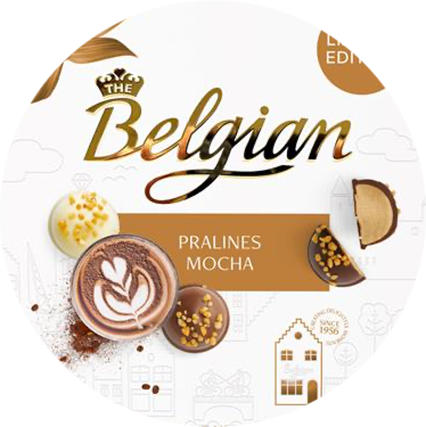 THE BELGIAN PRALINES MOCHA GIFTBOX 12X150G Art nr. 56686