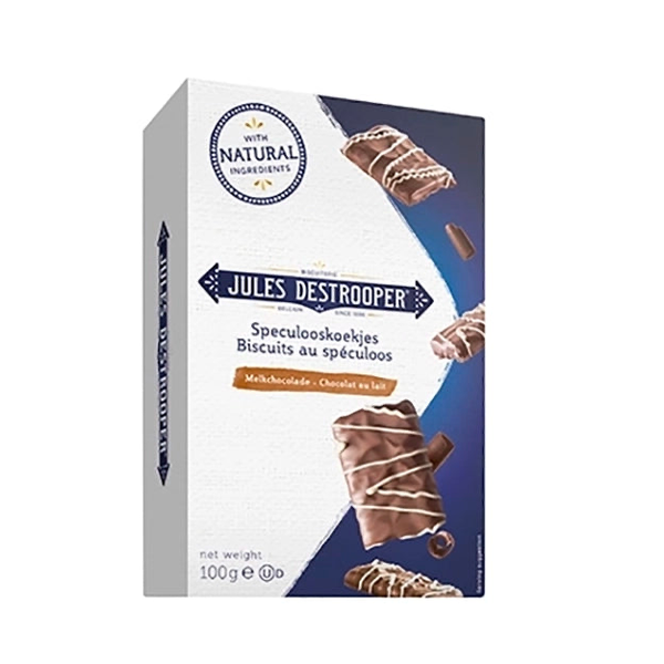 Speculooskoekjes met melkchocolade 100g Verp 14 collie
