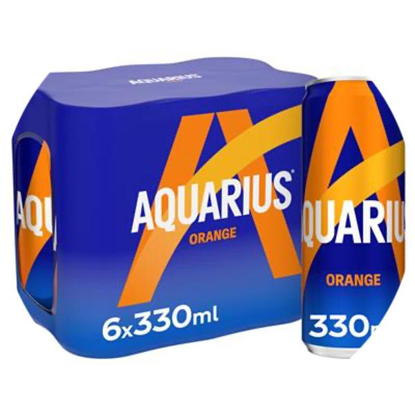 AQUARIUS ORANGE CANS 4X33CL 6-PACK Art nr. 56653