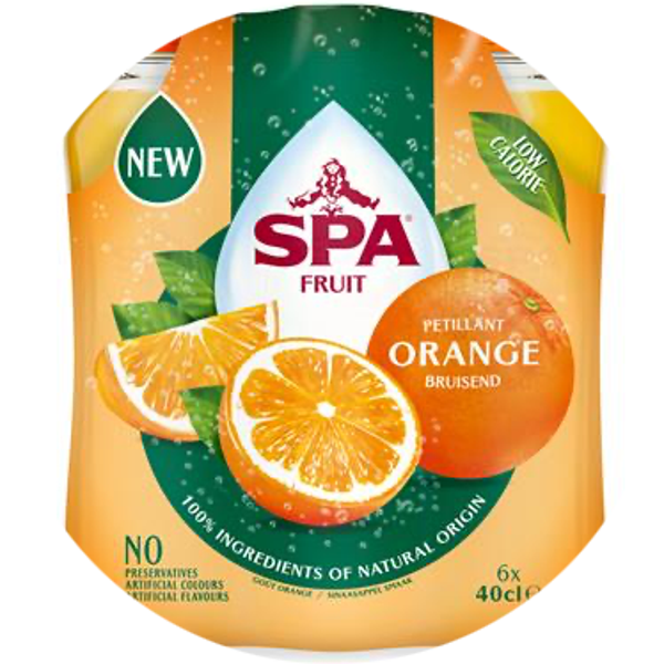 SPA FRUIT SPARKLING ORANGE PET 4X40CL 6-PACK Art nr. 53120