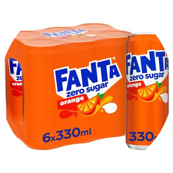FANTA ZERO ORANGE SLEEK CANS 4X33CL 6-PACK Art nr. 52370