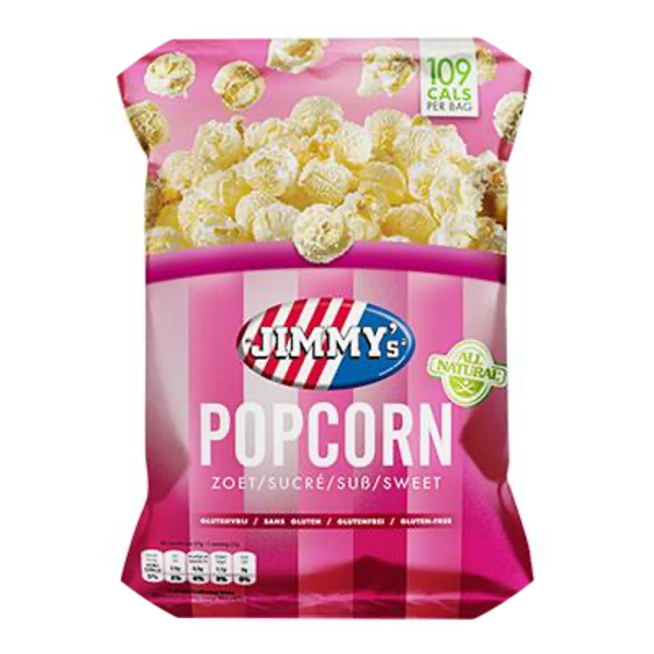 JIMMY'S MINI BAG POPCORN ZOET 21X27G Art nr. 50461
