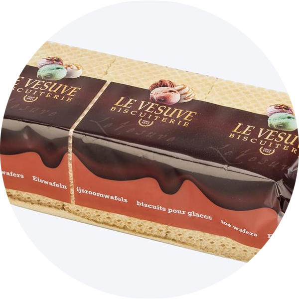 LE VESUVE CELLO IJSROOMWAFEL VIERKANT 10X150G 42ST Art nr. 55029