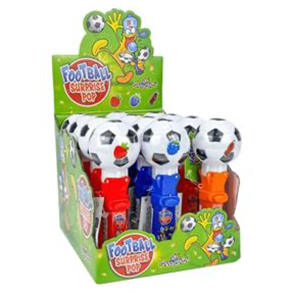 Display 12 FUNNY CANDY FOOTBALL SURPRISE POP verp 48