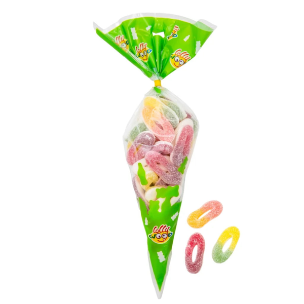 Lollywood Sour Fruity Rings tipzak 300g Verp 120